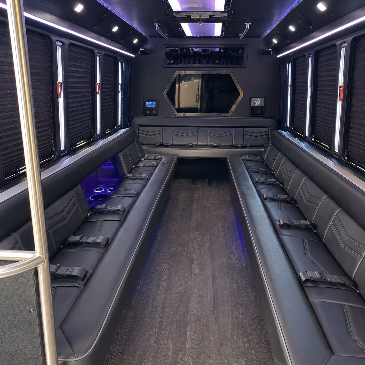 new orleans 18 passenger party bus interior