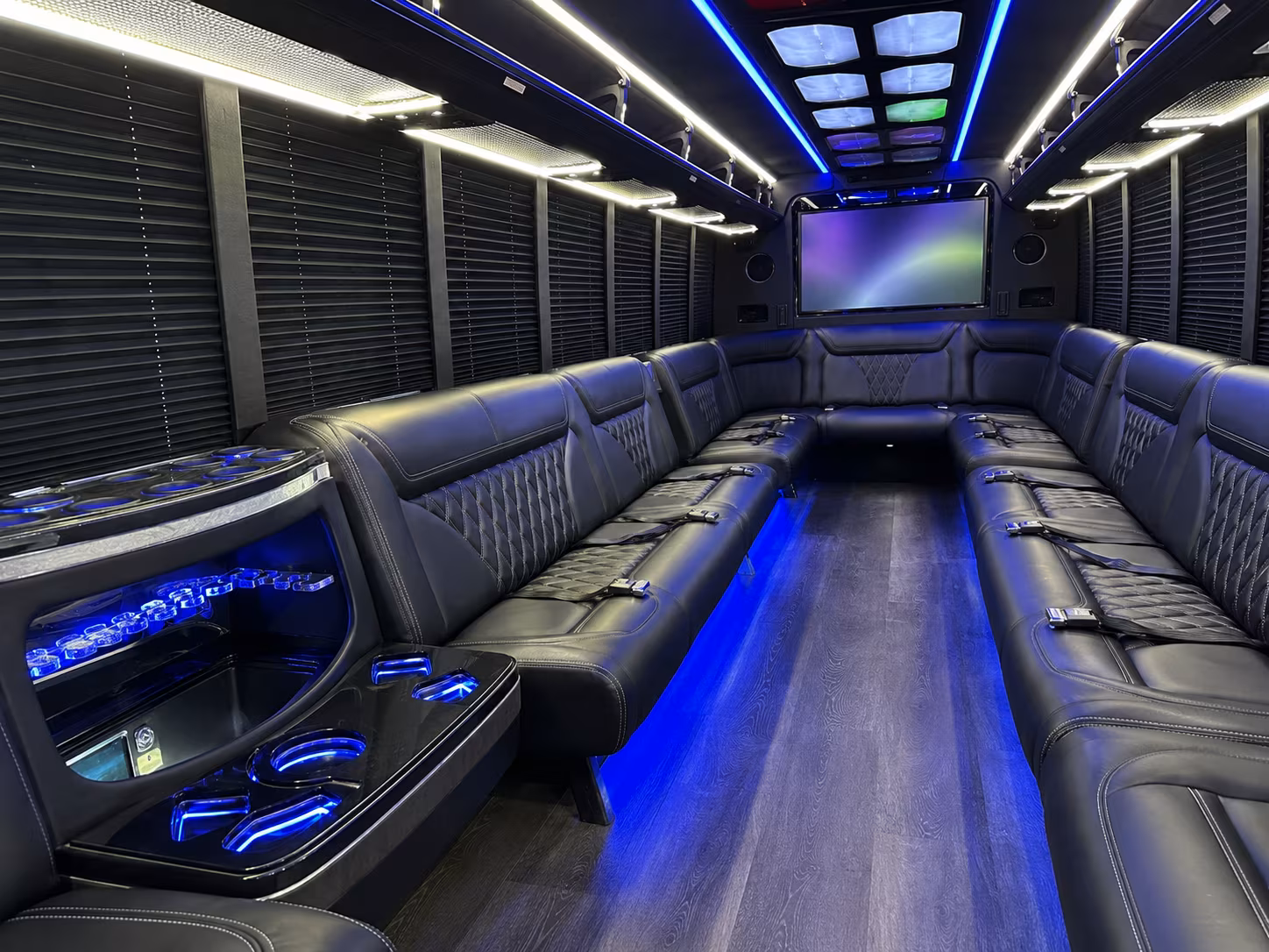new orleans 20 passenger party bus inside