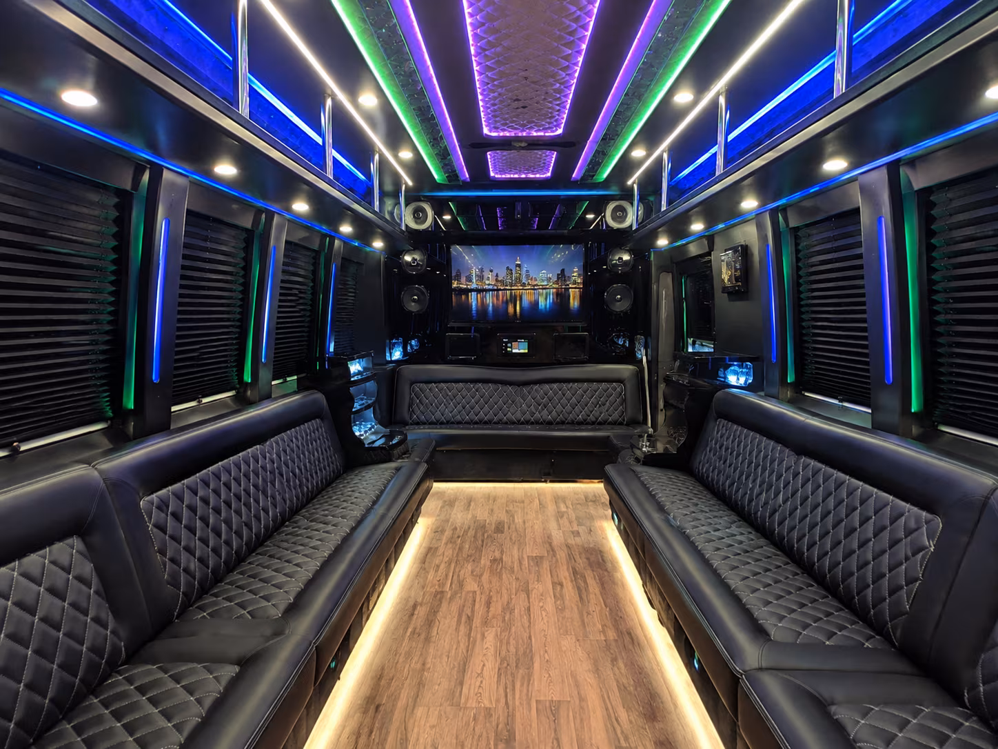 new orleans 25 passenger party bus interior