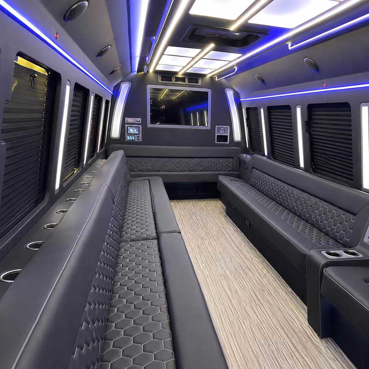 new orleans 40 passenger party bus inside