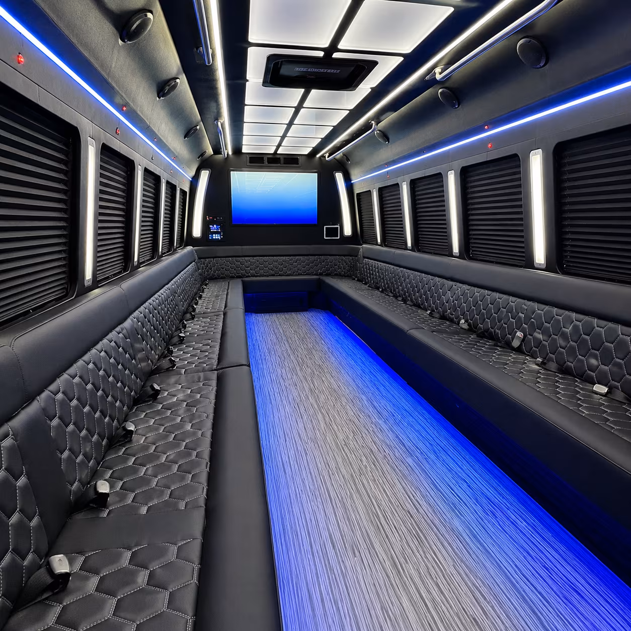 new orleans 50 passenger party bus inside