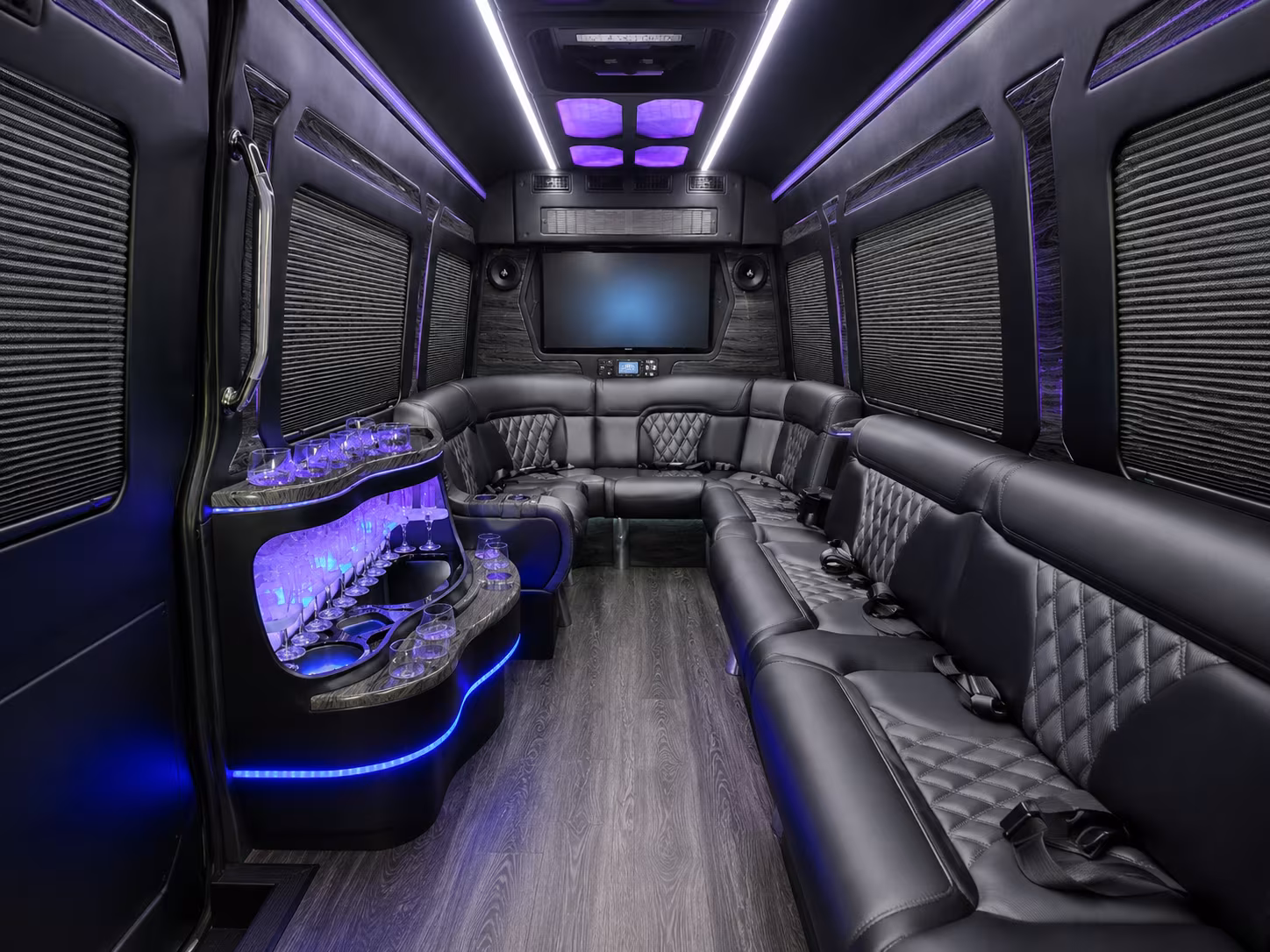 new orleans 50 passenger party bus interior