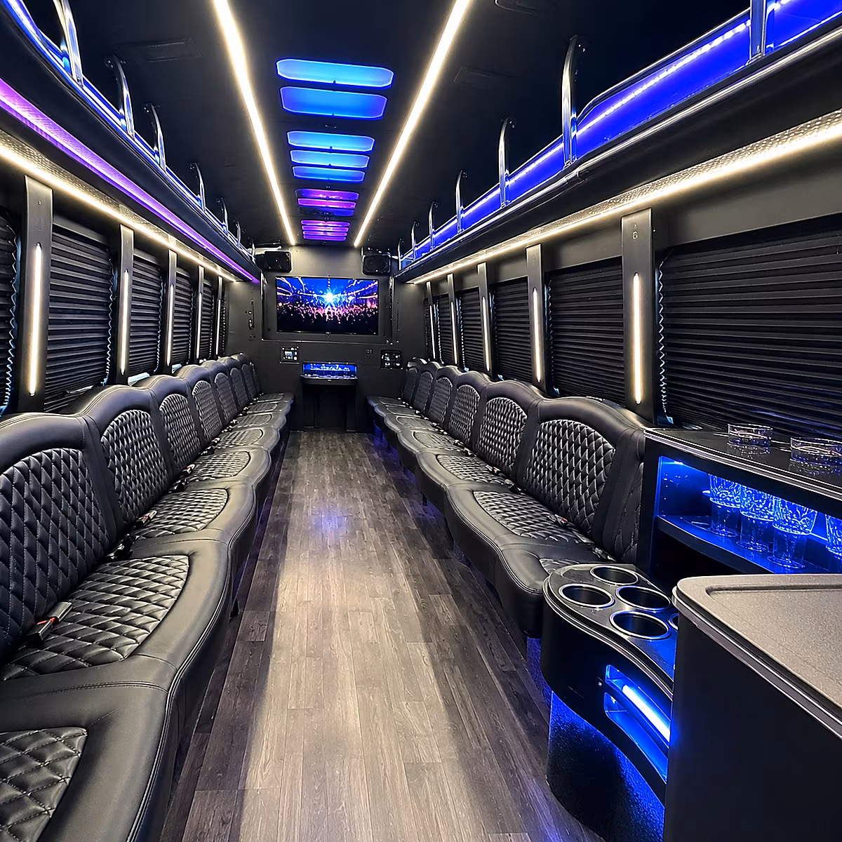 new orleans party bus rental interior